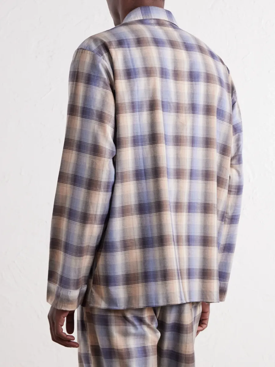 Tekla Auralee Checked Organic Cotton-Flannel Pyjama Shirt - Men | Thumbnail 4