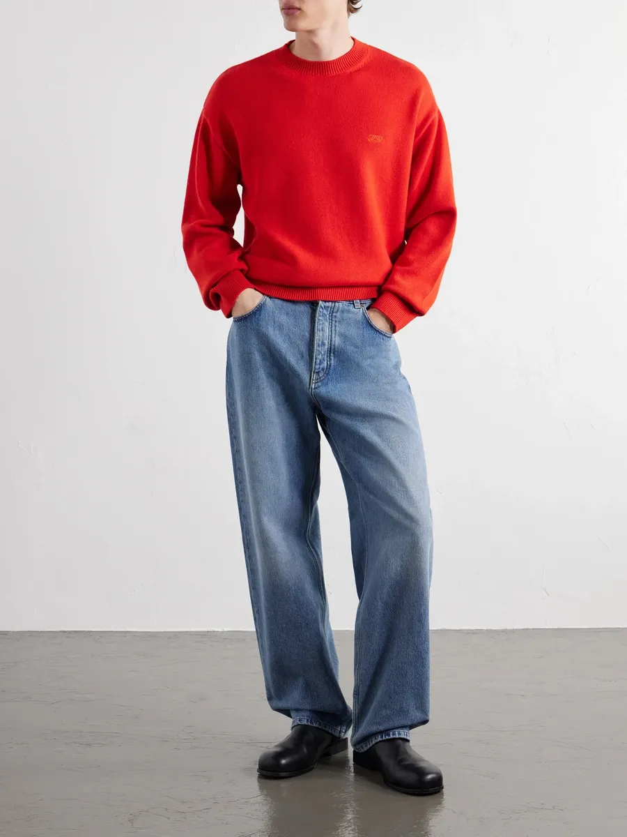 Loewe Anagram-Embroidered Cashmere-Blend Sweater - Men | Thumbnail 2 Loewe Anagram-Embroidered Cashmere-Blend Sweater - Men | Thumbnail 2