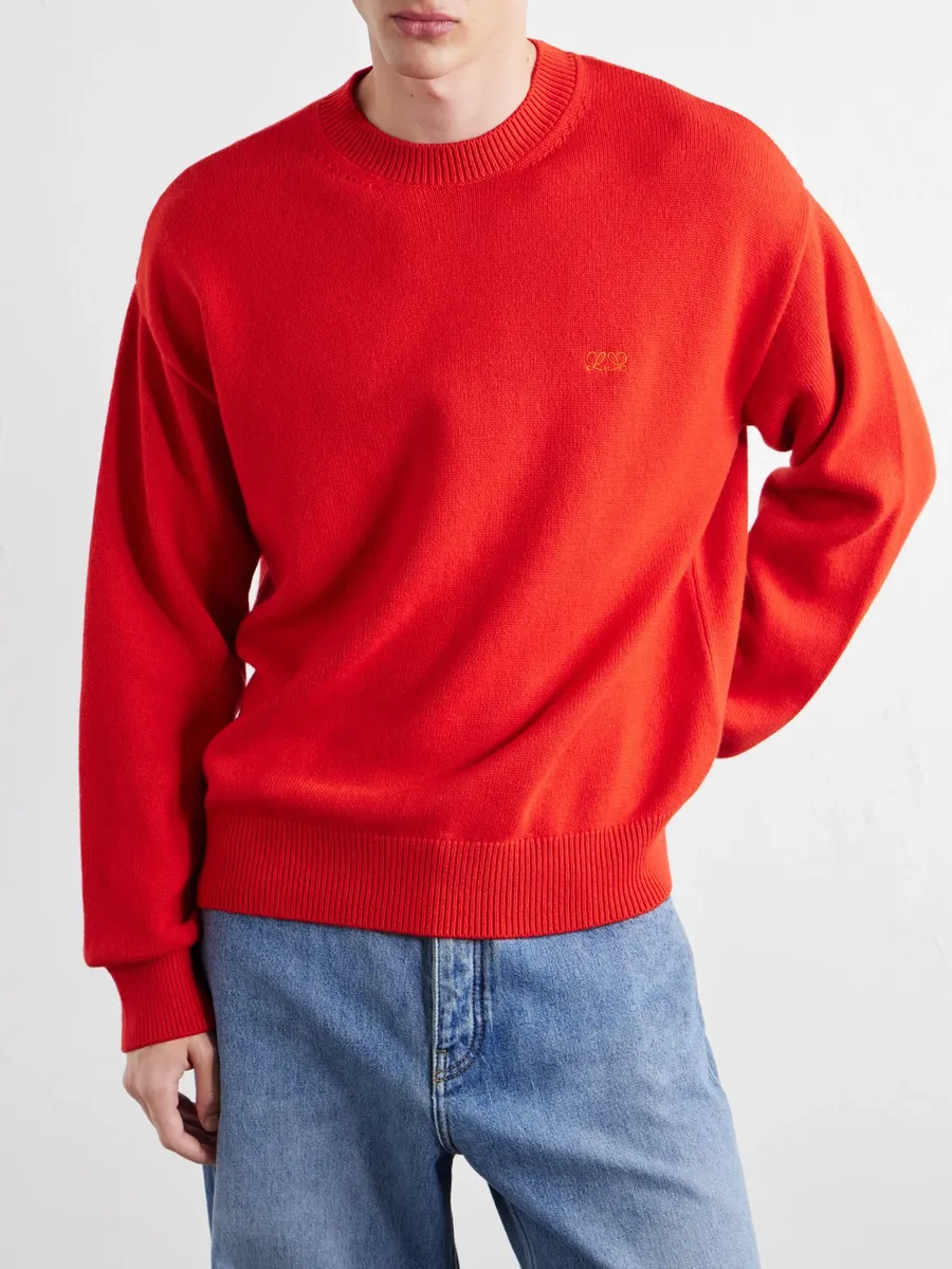 Loewe Anagram-Embroidered Cashmere-Blend Sweater - Men | Thumbnail 3 Loewe Anagram-Embroidered Cashmere-Blend Sweater - Men | Thumbnail 3