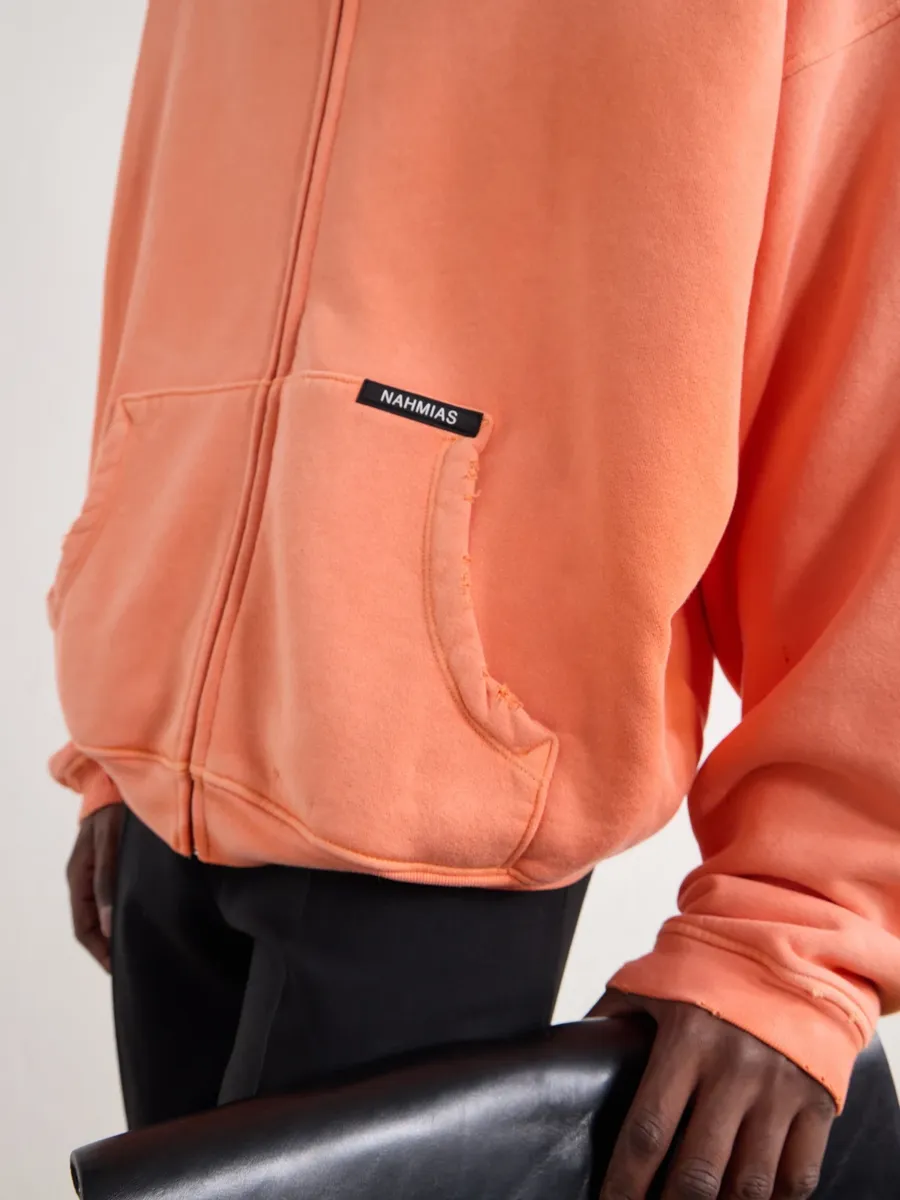 Nahmias Distressed Cotton-Jersey Zip-Up Hoodie - Men | Thumbnail 6