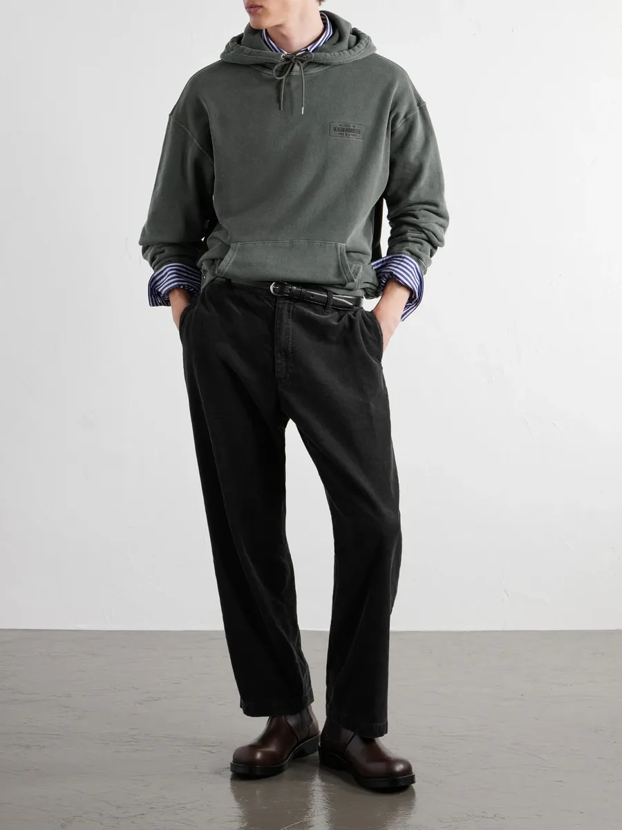 Neighborhood Logo-Embroidered Garment-Dyed Cotton-Jersey Hoodie - Men | Thumbnail 2 Neighborhood Logo-Embroidered Garment-Dyed Cotton-Jersey Hoodie - Men | Thumbnail 2