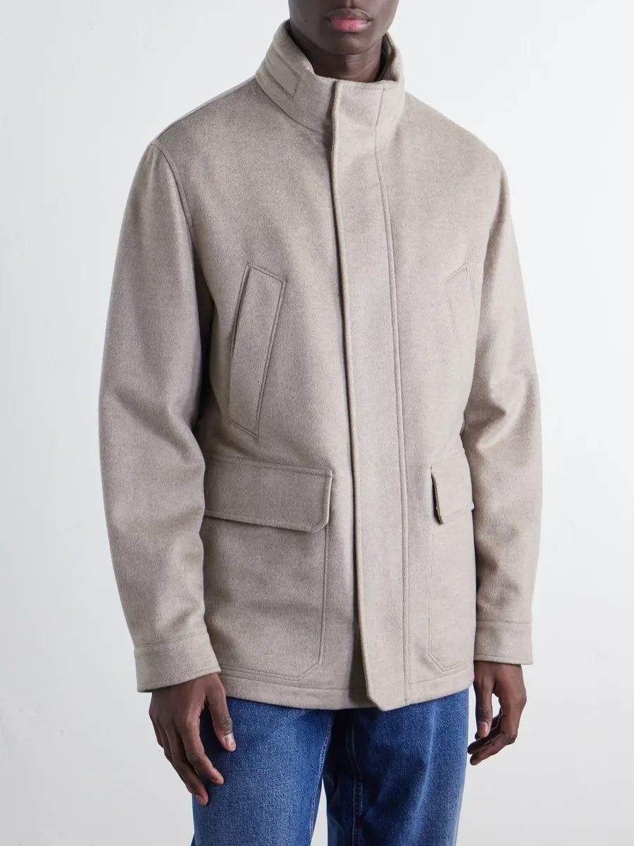 Zegna Hooded Padded Felted Leather-Trimmed Cashmere Coat - Men | Thumbnail 3 Zegna Hooded Padded Felted Leather-Trimmed Cashmere Coat - Men | Thumbnail 3