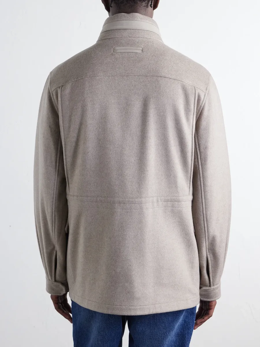 Zegna Hooded Padded Felted Leather-Trimmed Cashmere Coat - Men | Thumbnail 4 Zegna Hooded Padded Felted Leather-Trimmed Cashmere Coat - Men | Thumbnail 4