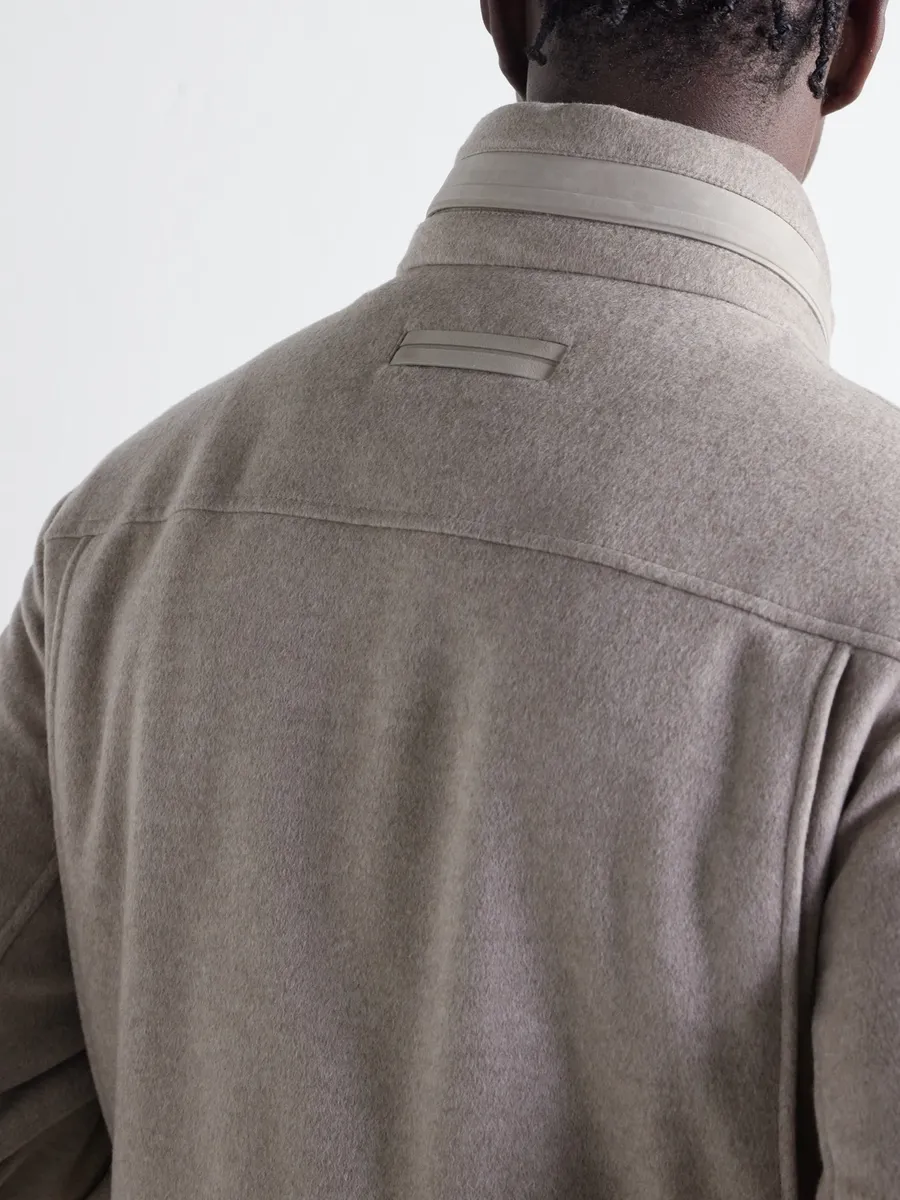 Zegna Hooded Padded Felted Leather-Trimmed Cashmere Coat - Men | Thumbnail 6 Zegna Hooded Padded Felted Leather-Trimmed Cashmere Coat - Men | Thumbnail 6