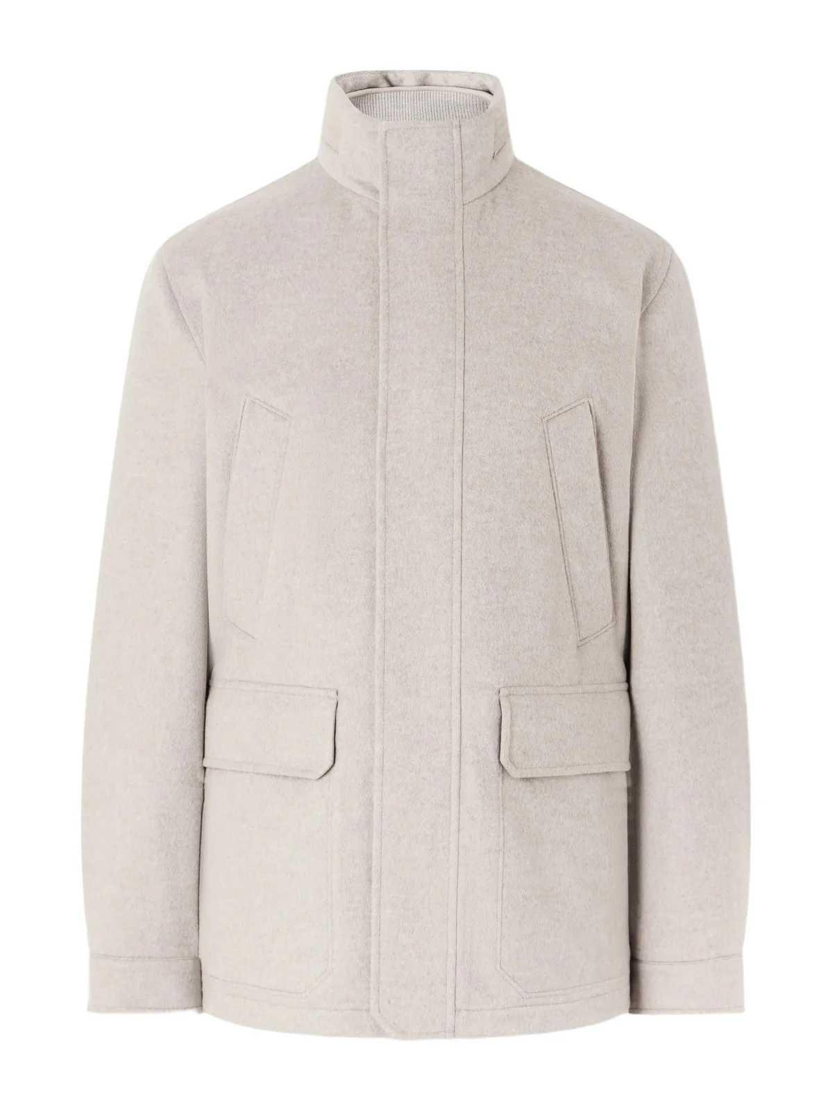 Zegna Hooded Padded Felted Leather-Trimmed Cashmere Coat - Men