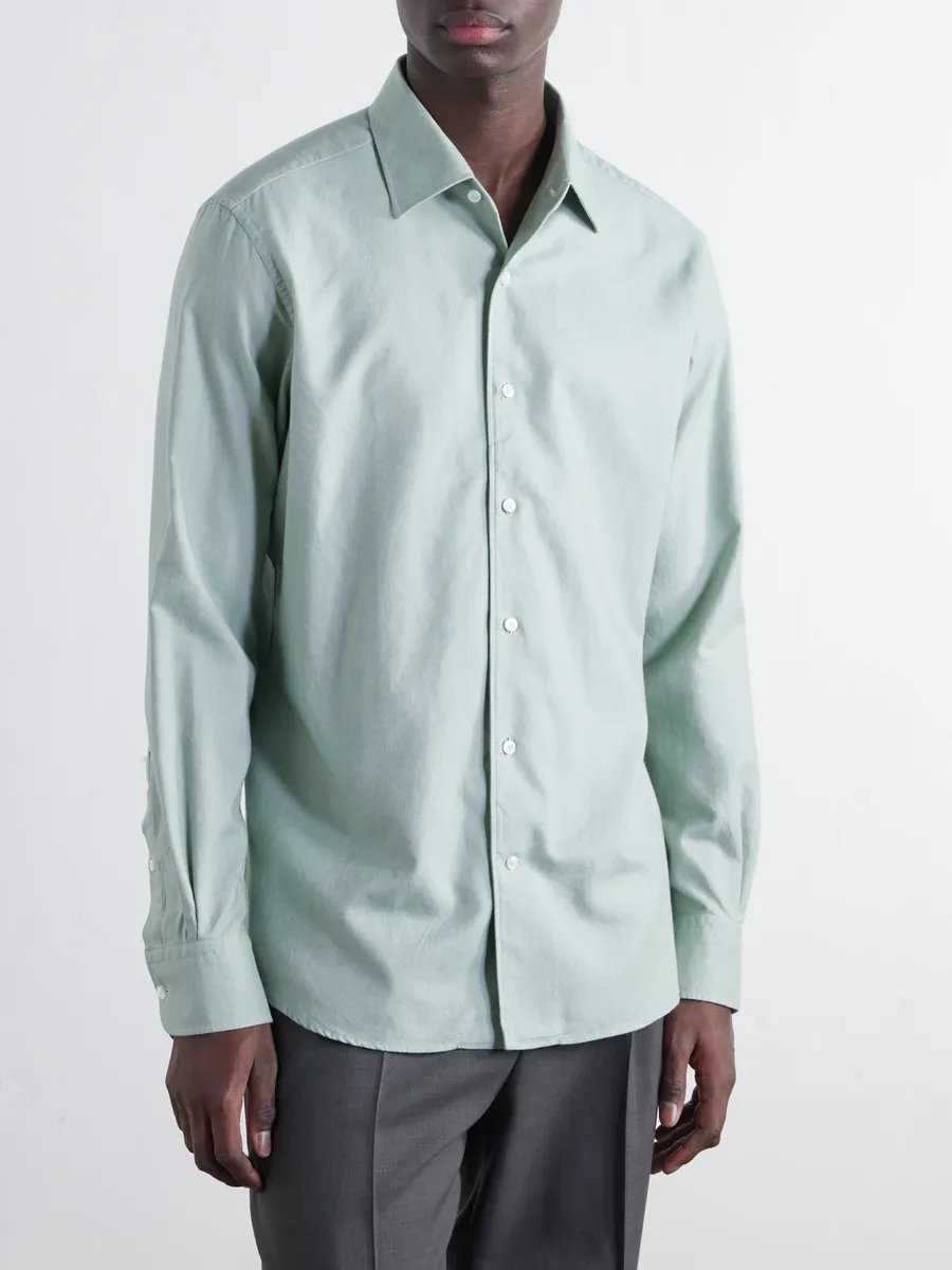 Zegna Cotton and Cashmere-Blend Oxford Shirt - Men | Thumbnail 3 Zegna Cotton and Cashmere-Blend Oxford Shirt - Men | Thumbnail 3