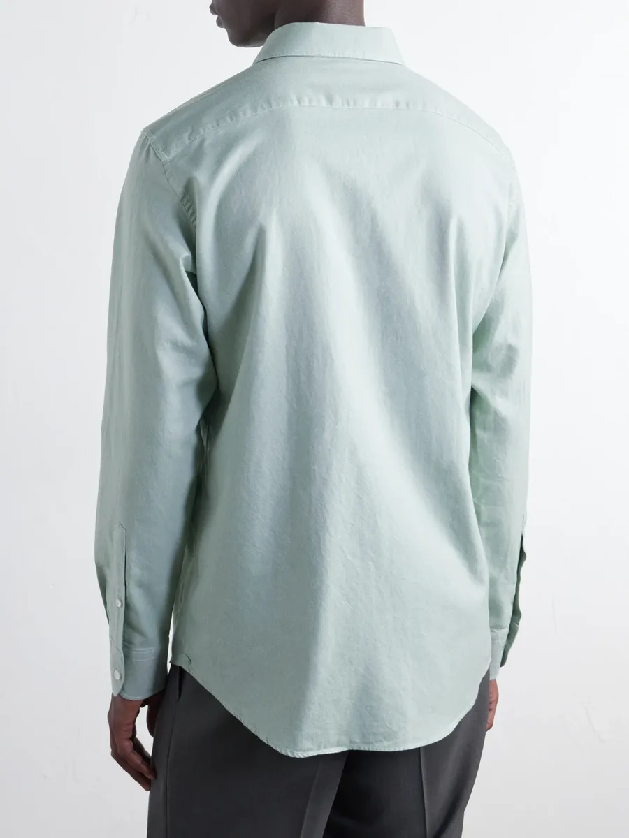 Zegna Cotton and Cashmere-Blend Oxford Shirt - Men | Thumbnail 4 Zegna Cotton and Cashmere-Blend Oxford Shirt - Men | Thumbnail 4