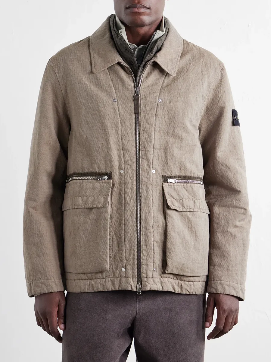 Stone Island Garment-Dyed Cotton-TC-Blend Padded Twill Jacket - Men | Thumbnail 3 Stone Island Garment-Dyed Cotton-TC-Blend Padded Twill Jacket - Men | Thumbnail 3