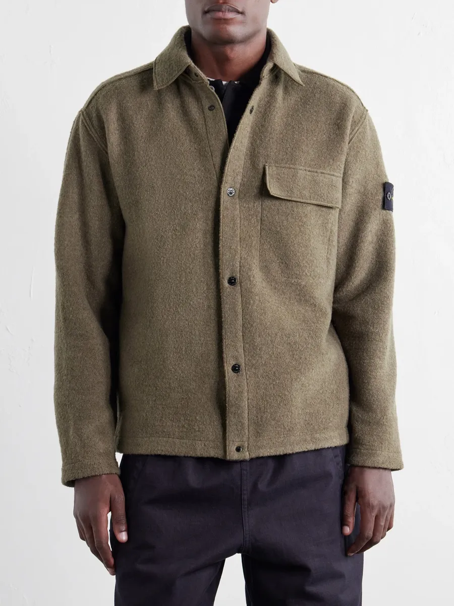 Stone Island Micro Bouclé Overshirt - Men | Thumbnail 3 Stone Island Micro Bouclé Overshirt - Men | Thumbnail 3