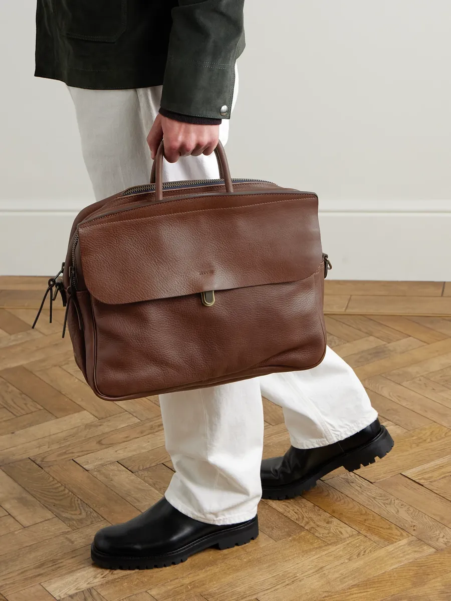 Bleu de Chauffe Zeppo Duo Full-Grain Leather Briefcase - Men | Thumbnail 2 Bleu de Chauffe Zeppo Duo Full-Grain Leather Briefcase - Men | Thumbnail 2