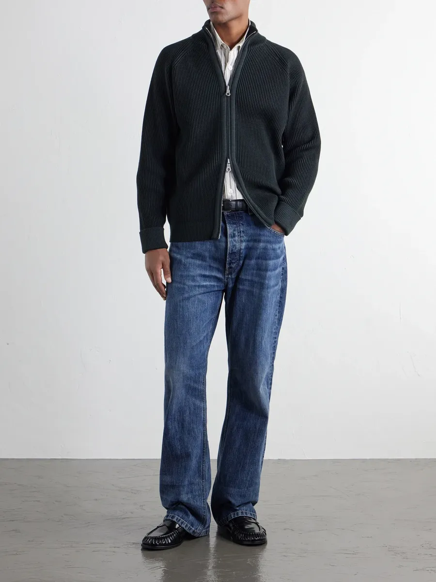 S.N.S. Herning Render Ribbed Virgin Wool Zip-Up Sweater - Men | Thumbnail 2
