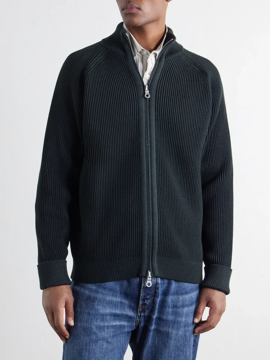 S.N.S. Herning Render Ribbed Virgin Wool Zip-Up Sweater - Men | Thumbnail 3