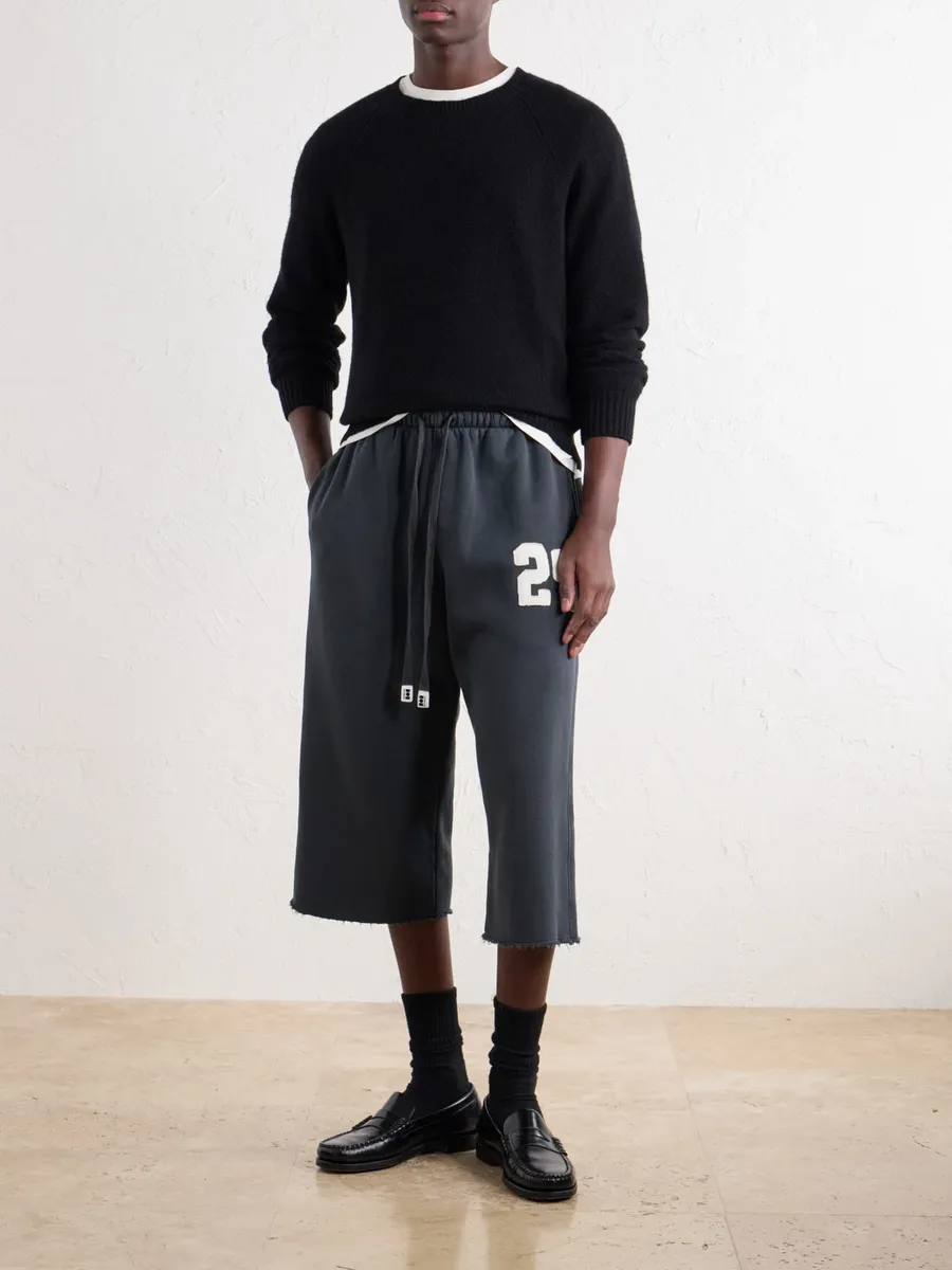 Nahmias Hoops 24 Straight-Leg Cropped Cotton-Jersey Sweatpants - Men | Thumbnail 2 Nahmias Hoops 24 Straight-Leg Cropped Cotton-Jersey Sweatpants - Men | Thumbnail 2