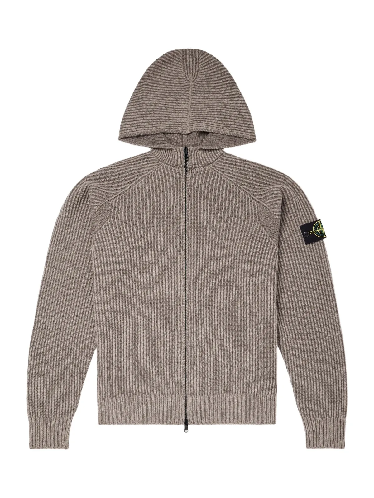 Stone Island Ribbed Cashmere and Wool-Blend Zip-Up Hoodie - Men