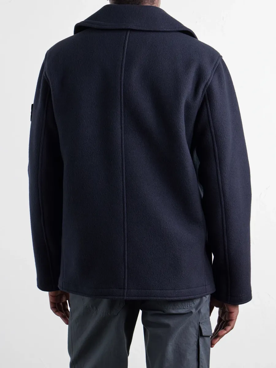 Stone Island Double-Breasted Melton Wool and Cashmere-Blend Twill Coat - Men | Thumbnail 4 Stone Island Double-Breasted Melton Wool and Cashmere-Blend Twill Coat - Men | Thumbnail 4