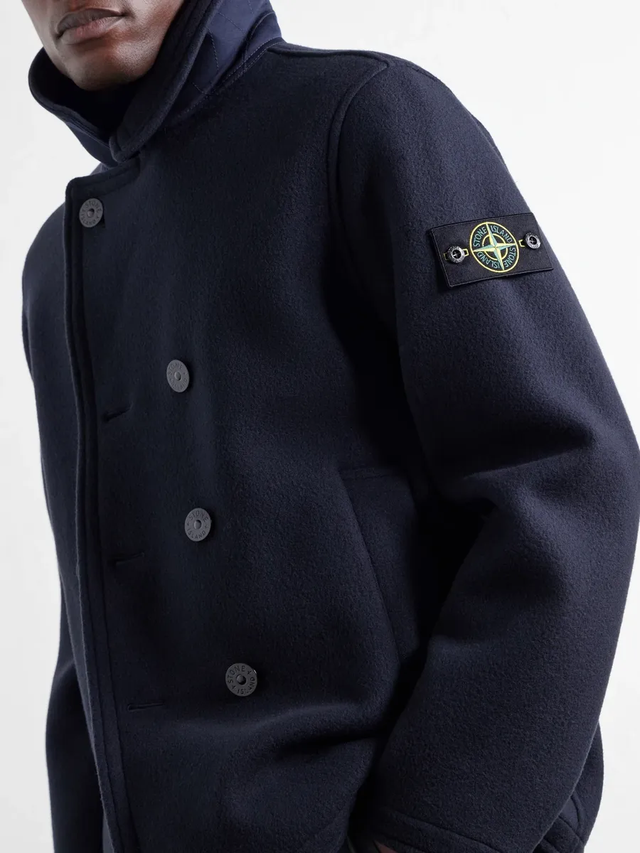 Stone Island Double-Breasted Melton Wool and Cashmere-Blend Twill Coat - Men | Thumbnail 5 Stone Island Double-Breasted Melton Wool and Cashmere-Blend Twill Coat - Men | Thumbnail 5