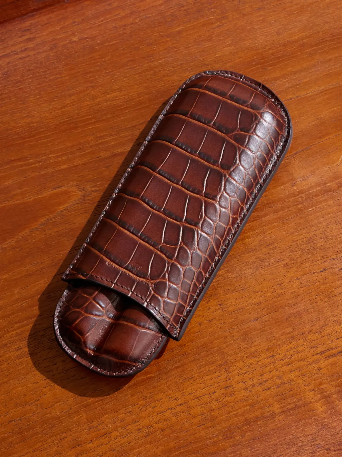 George Cleverley Textured-Leather Cigar Holder - Men