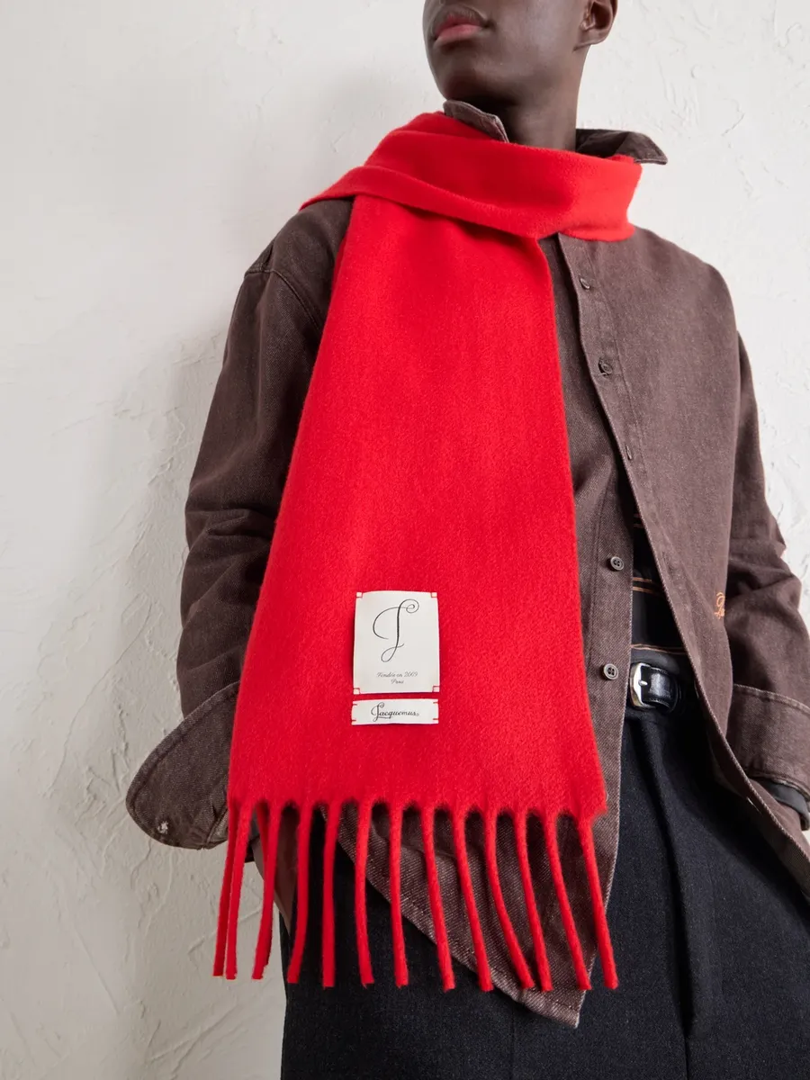 Jacquemus Cavallo Logo-Appliquéd Fringed Virgin Wool-Felt Scarf - Men | Thumbnail 3 Jacquemus Cavallo Logo-Appliquéd Fringed Virgin Wool-Felt Scarf - Men | Thumbnail 3