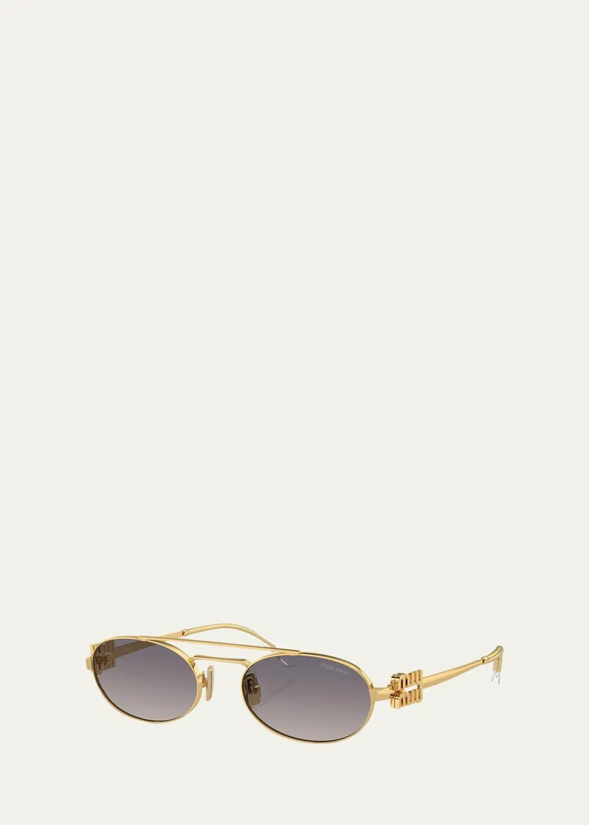 Miu Miu Gradient Metal Oval Sunglasses | Thumbnail 2