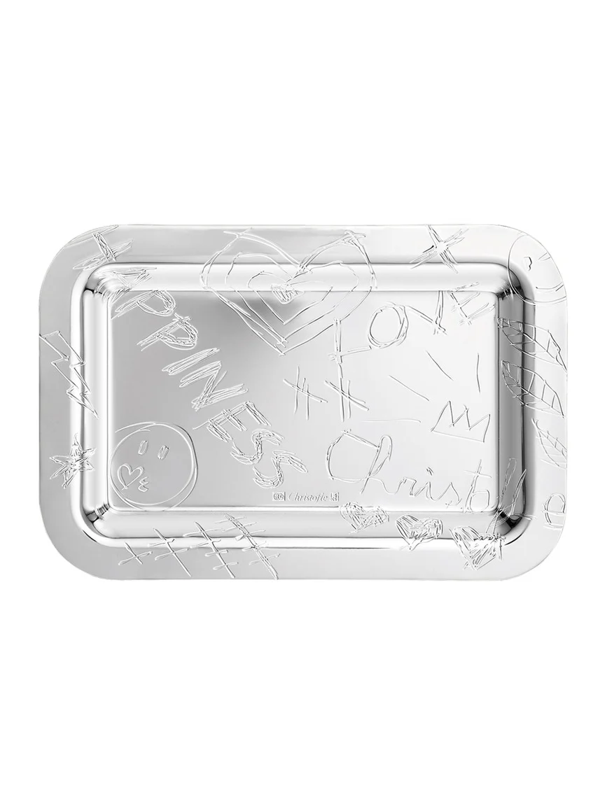 Christofle Graffiti Silver-Plated Tray, 4" x 6"