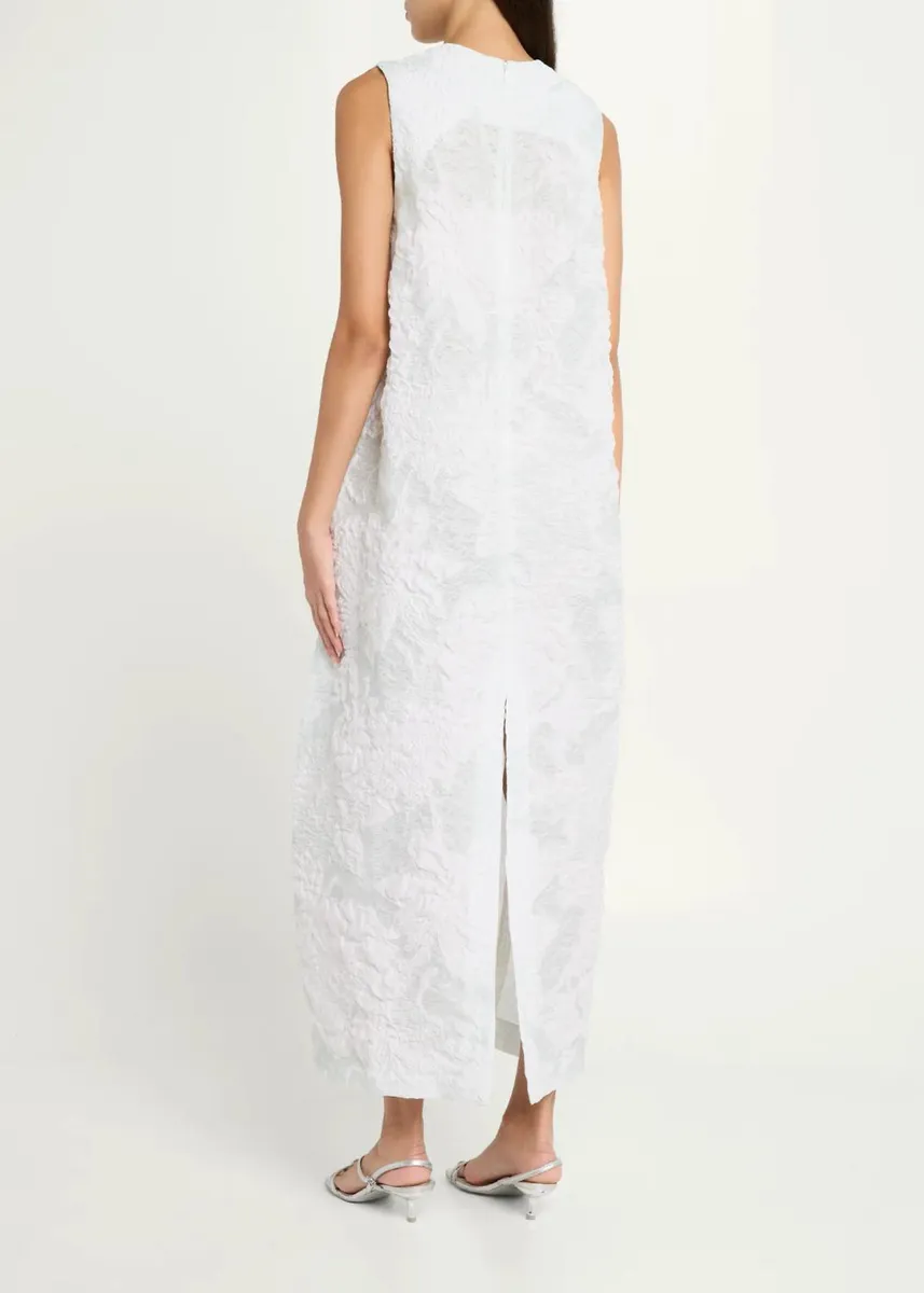 Ashlyn Lena Floral Silk-Blend Jacquard Midi Dress | Thumbnail 3 Ashlyn Lena Floral Silk-Blend Jacquard Midi Dress | Thumbnail 3
