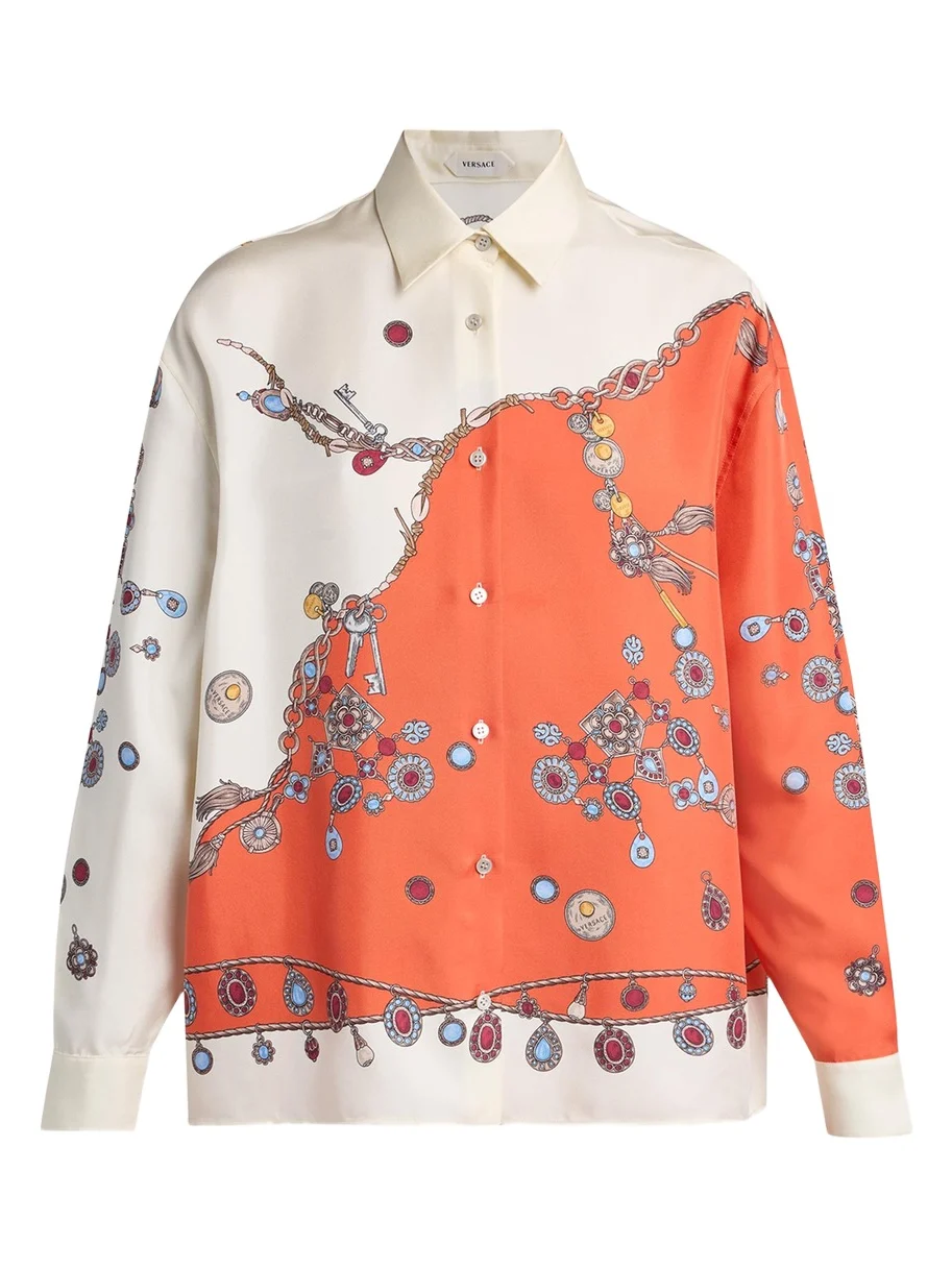 Versace Printed Silk Twill Shirt