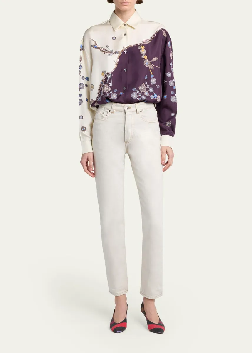 Versace Printed Silk Twill Shirt | Thumbnail 2 Versace Printed Silk Twill Shirt | Thumbnail 2
