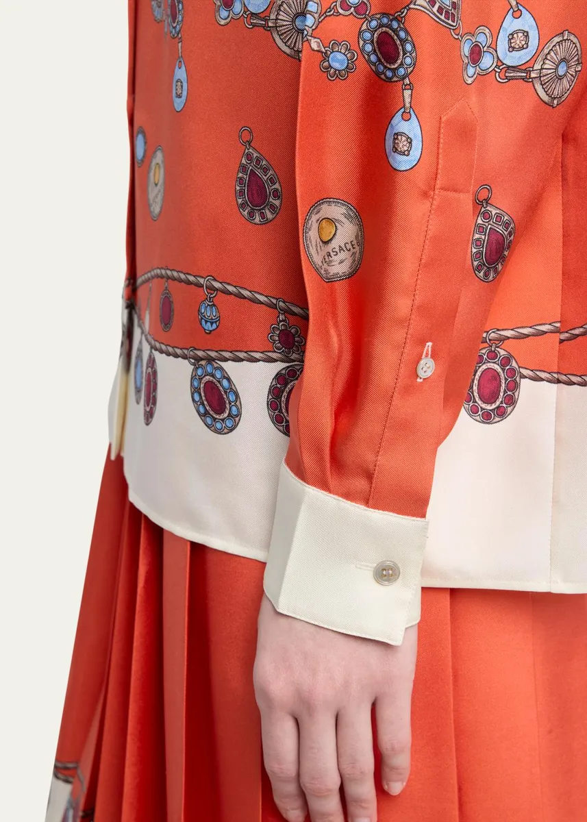 Versace Printed Silk Twill Shirt | Thumbnail 11 Versace Printed Silk Twill Shirt | Thumbnail 11