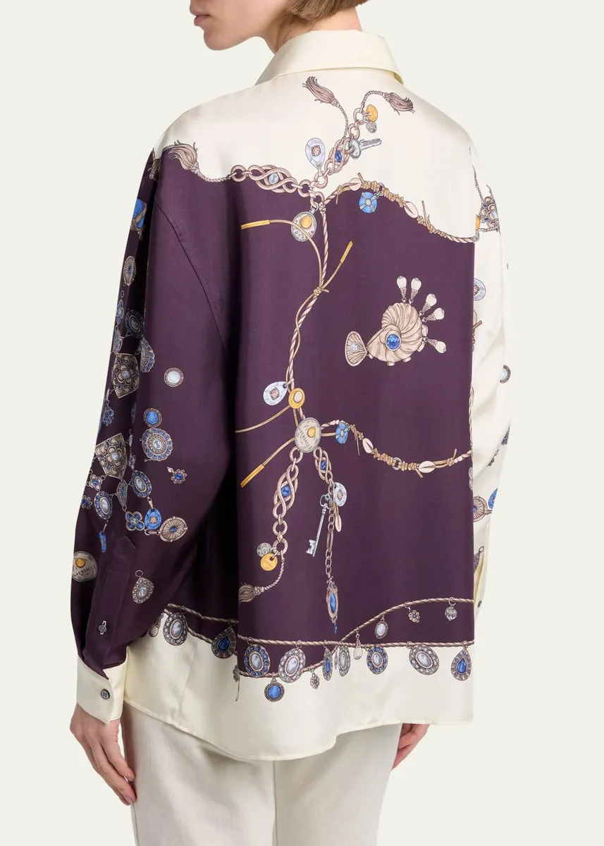Versace Printed Silk Twill Shirt | Thumbnail 3 Versace Printed Silk Twill Shirt | Thumbnail 3