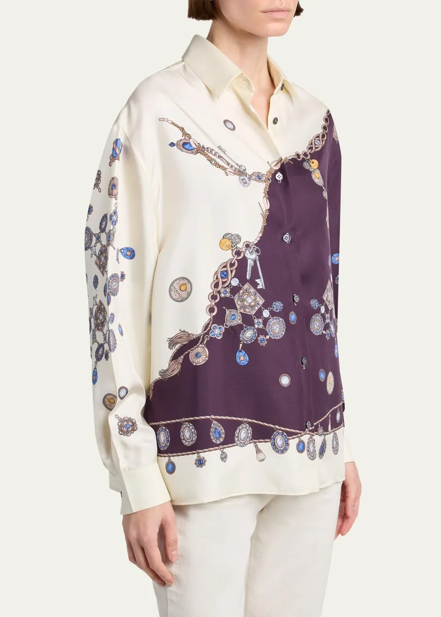 Versace Printed Silk Twill Shirt | Thumbnail 4 Versace Printed Silk Twill Shirt | Thumbnail 4