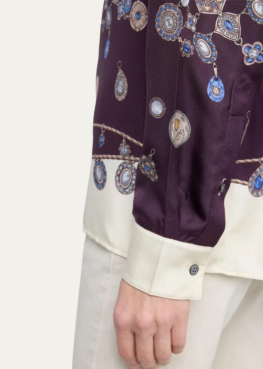 Versace Printed Silk Twill Shirt | Thumbnail 5 Versace Printed Silk Twill Shirt | Thumbnail 5