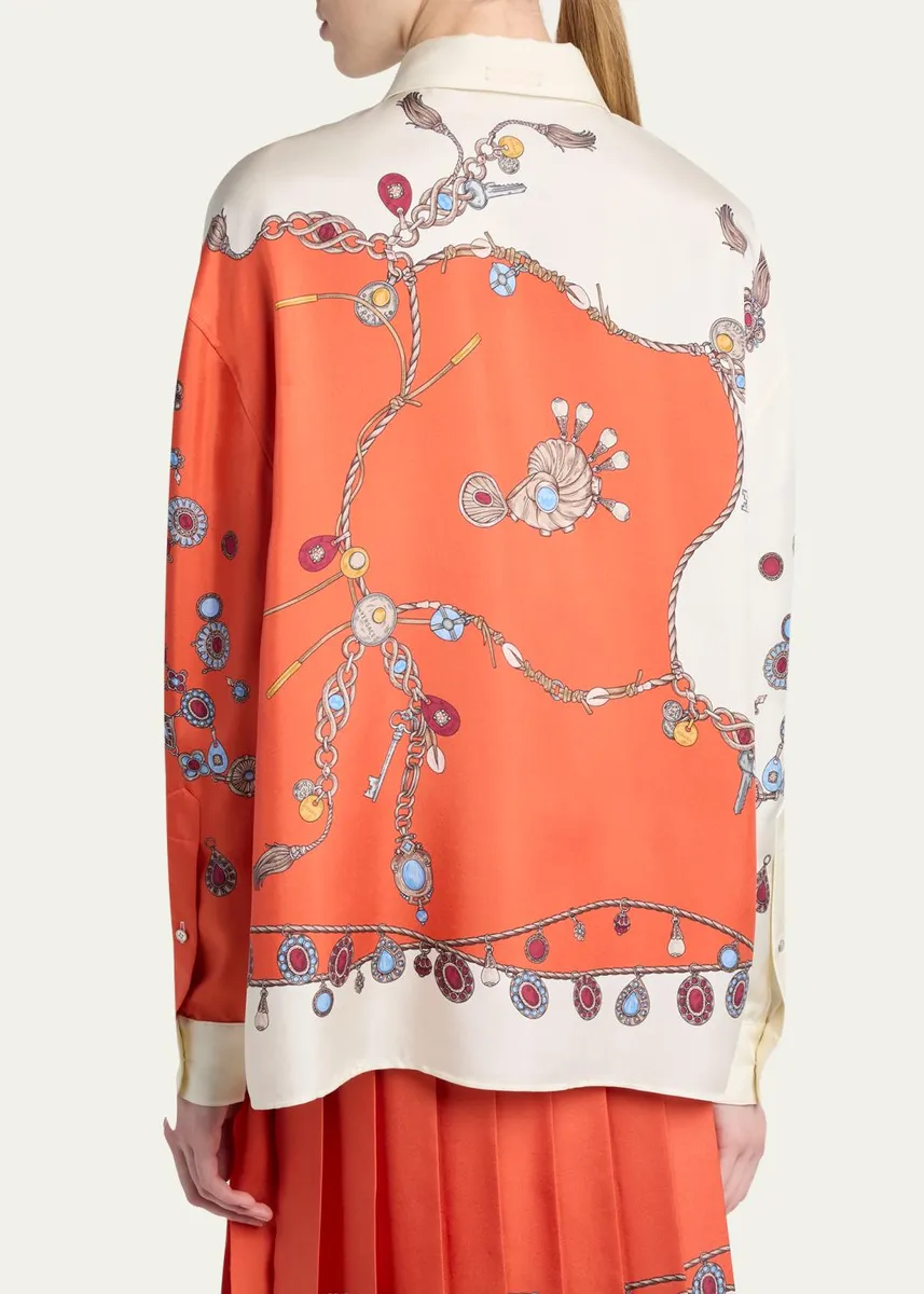 Versace Printed Silk Twill Shirt | Thumbnail 9 Versace Printed Silk Twill Shirt | Thumbnail 9