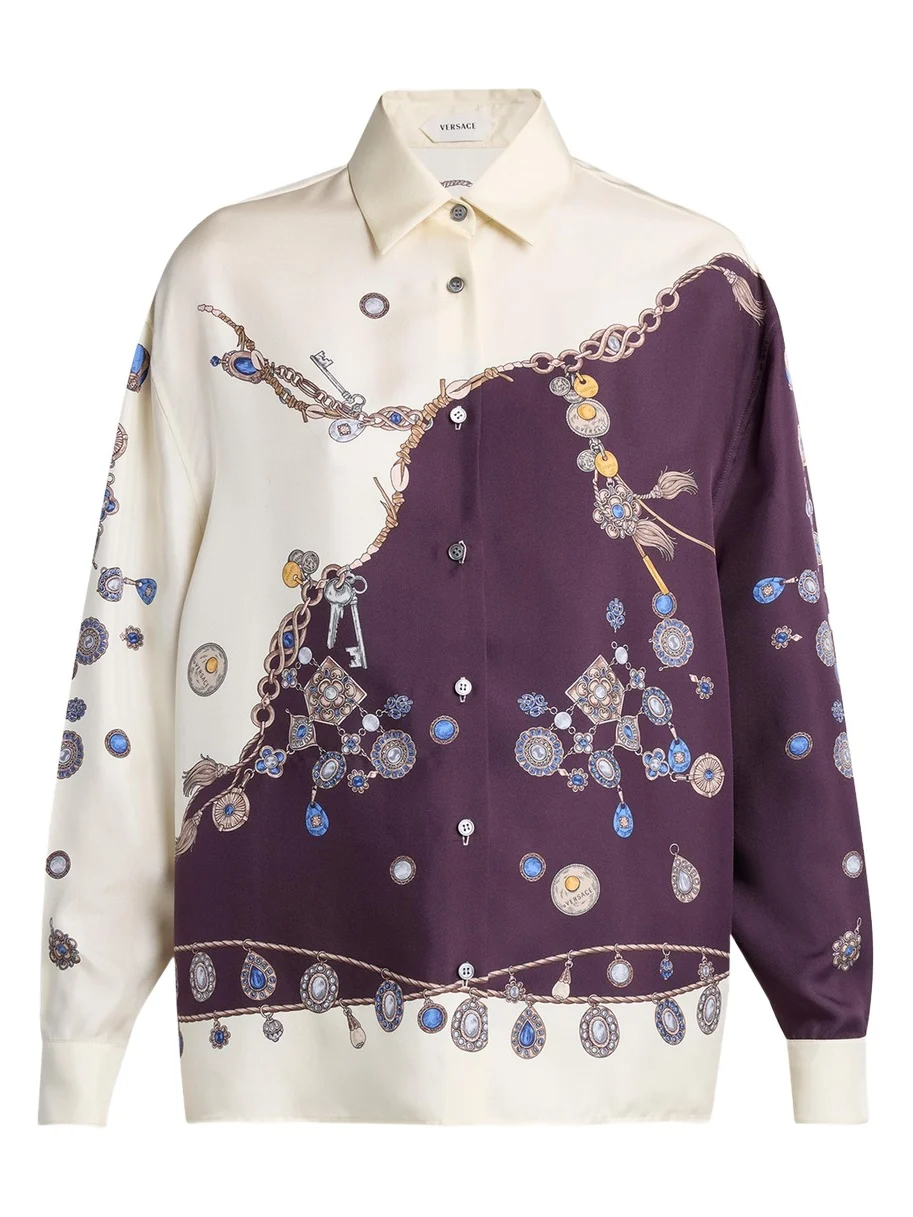Versace Printed Silk Twill Shirt