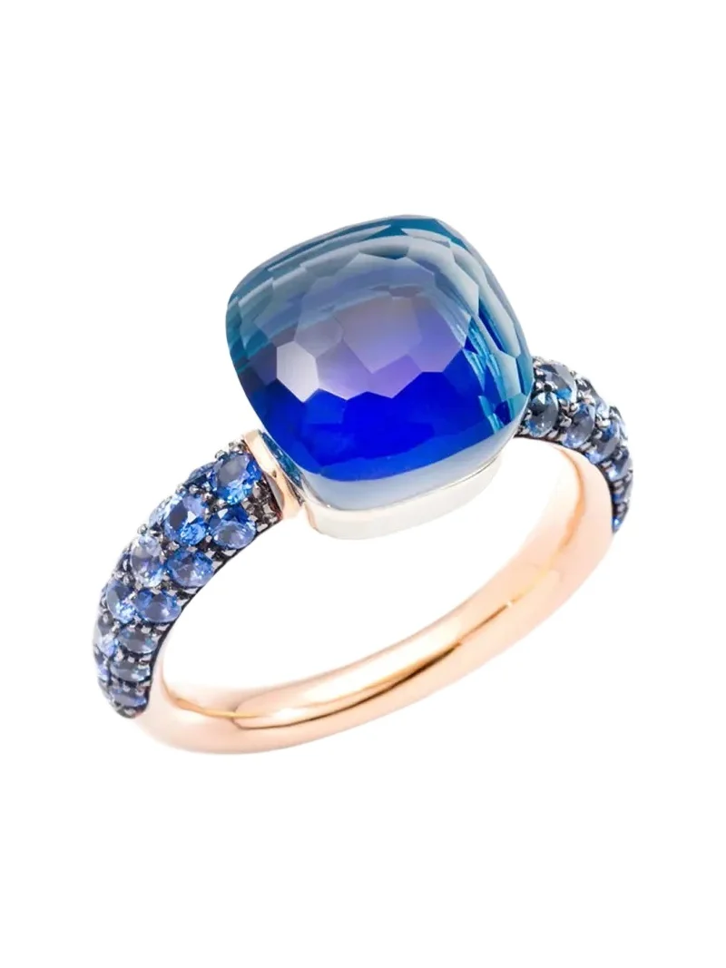 Nudo Classic 18K Rose Gold Ring with London Blue Topaz, Lapis and Sapphires