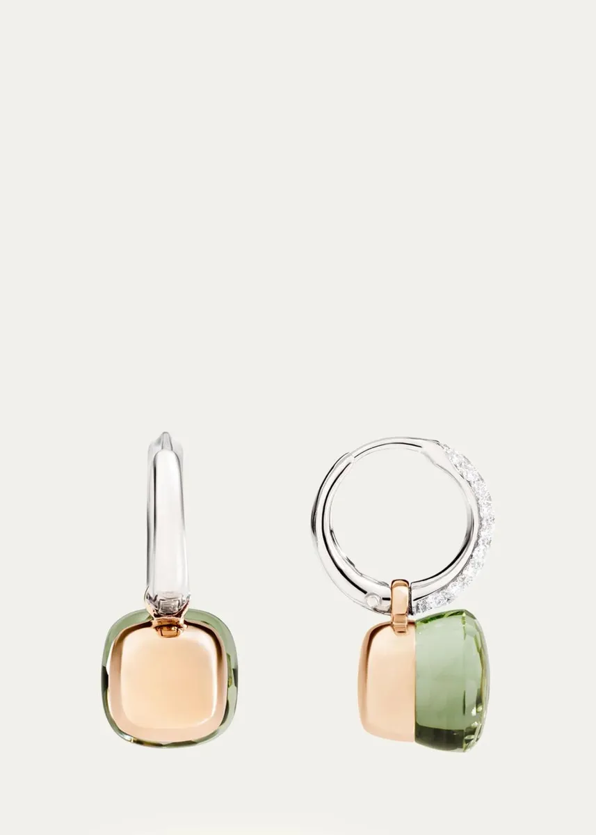 Pomellato Nudo 18K Rose Gold, 0.30 TCW Diamond, Prasiolite Drop Earrings | Thumbnail 2 Pomellato Nudo 18K Rose Gold, 0.30 TCW Diamond, Prasiolite Drop Earrings | Thumbnail 2