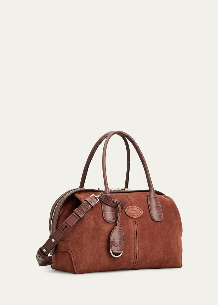 Tod's Leather-Trim Suede Bowling Bag | Thumbnail 2