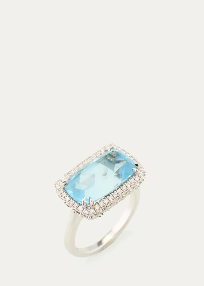 Jamie Wolf 18K White Gold, Aquamarine & 1.36 TCW Diamond Ring | Thumbnail 3 Jamie Wolf 18K White Gold, Aquamarine & 1.36 TCW Diamond Ring | Thumbnail 3