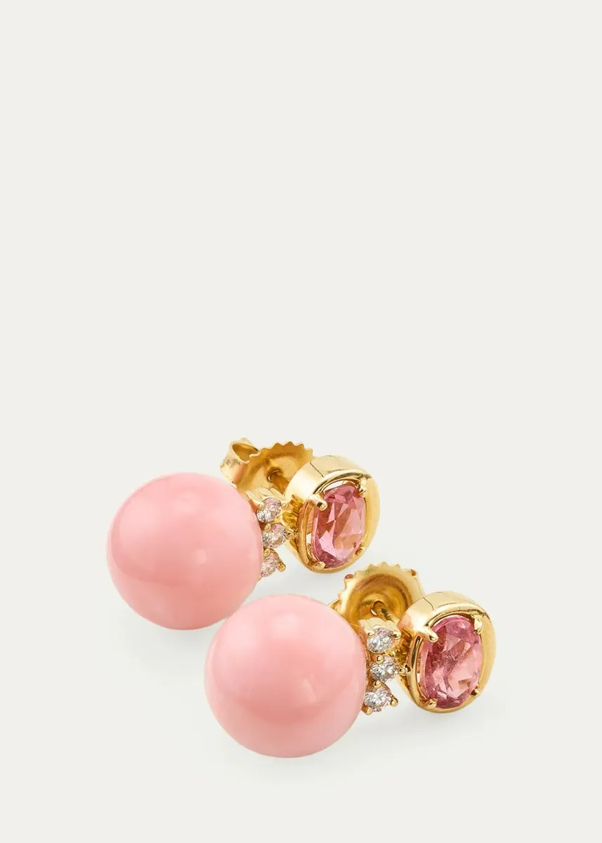 Jamie Wolf 18K Yellow Gold, Opal & 0.20 TCW Diamond Earrings | Thumbnail 3 Jamie Wolf 18K Yellow Gold, Opal & 0.20 TCW Diamond Earrings | Thumbnail 3