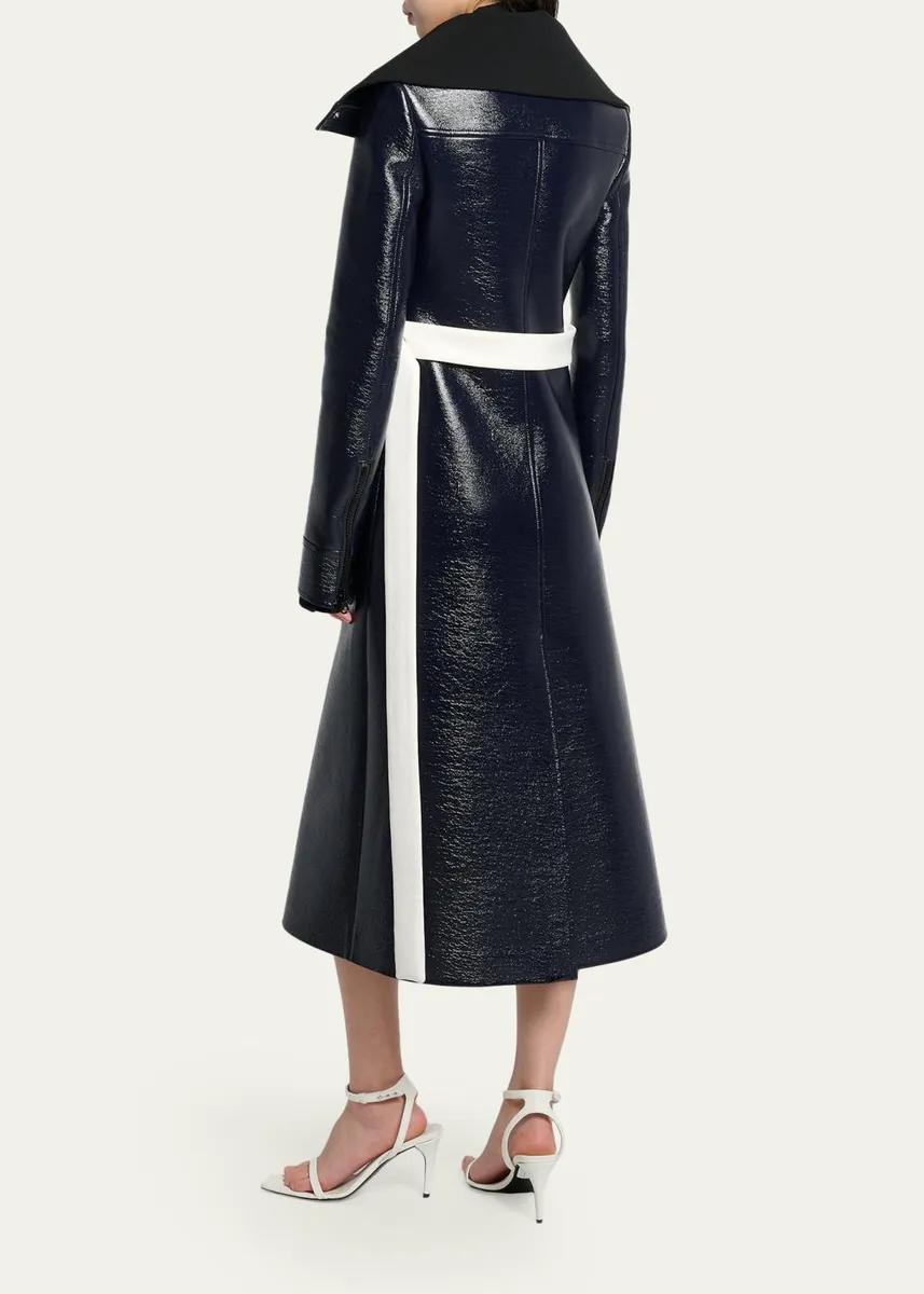 Courrèges High-Collar Shiny Vinyl Long Trench Coat | Thumbnail 3 Courrèges High-Collar Shiny Vinyl Long Trench Coat | Thumbnail 3