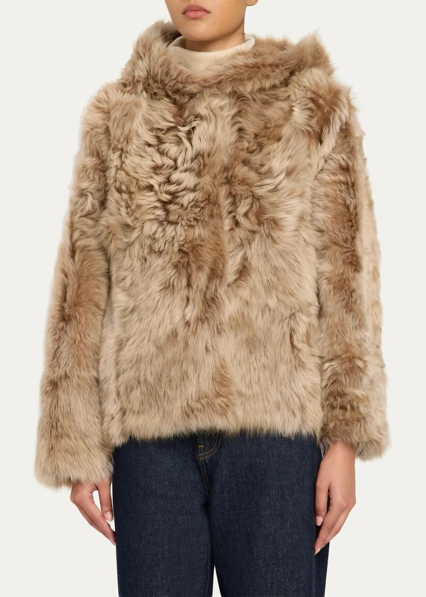 Yves Salomon Lamb Shearling Hooded Jacket | Thumbnail 4