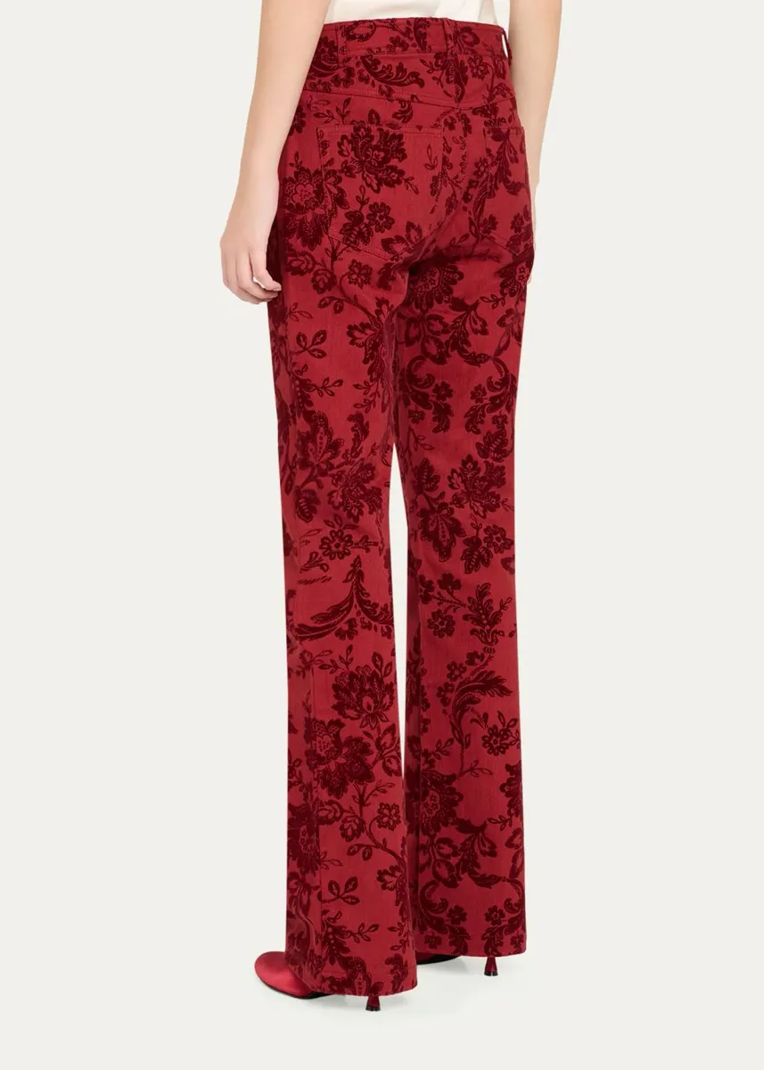 Cinq à Sept Paisley Flocked Damask Bootcut Pants | Thumbnail 3 Cinq à Sept Paisley Flocked Damask Bootcut Pants | Thumbnail 3