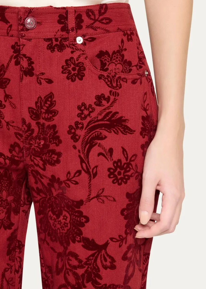 Cinq à Sept Paisley Flocked Damask Bootcut Pants | Thumbnail 5 Cinq à Sept Paisley Flocked Damask Bootcut Pants | Thumbnail 5