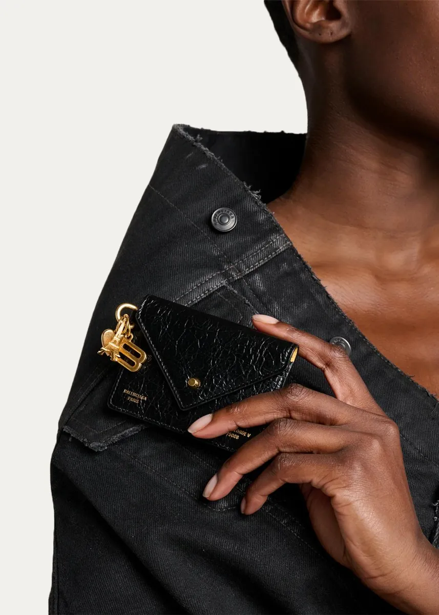 Balenciaga Token Charm-Embellished Arena Leather Card Holder | Thumbnail 2 Balenciaga Token Charm-Embellished Arena Leather Card Holder | Thumbnail 2
