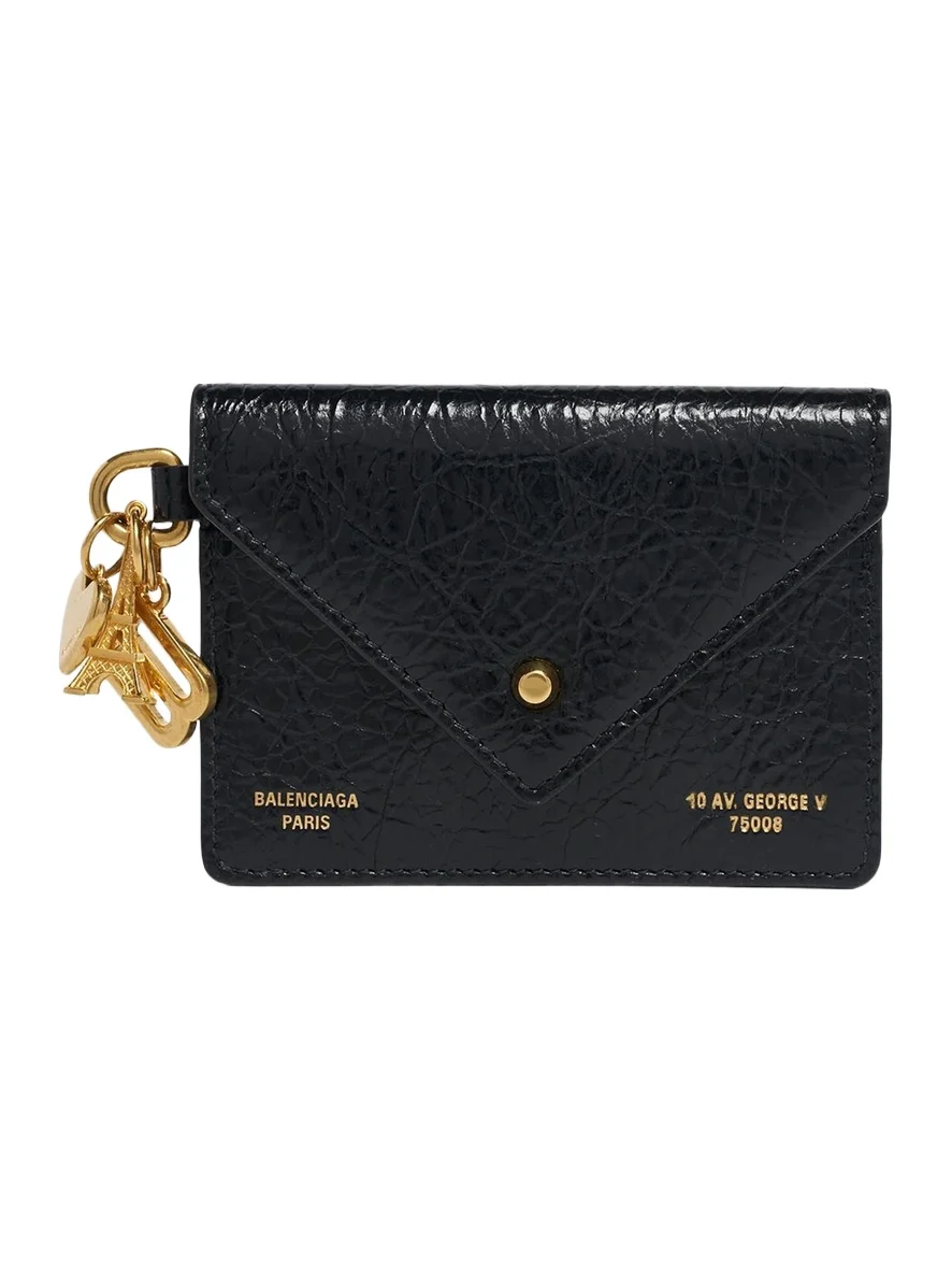 Token Charm-Embellished Arena Leather Card Holder Token Charm-Embellished Arena Leather Card Holder