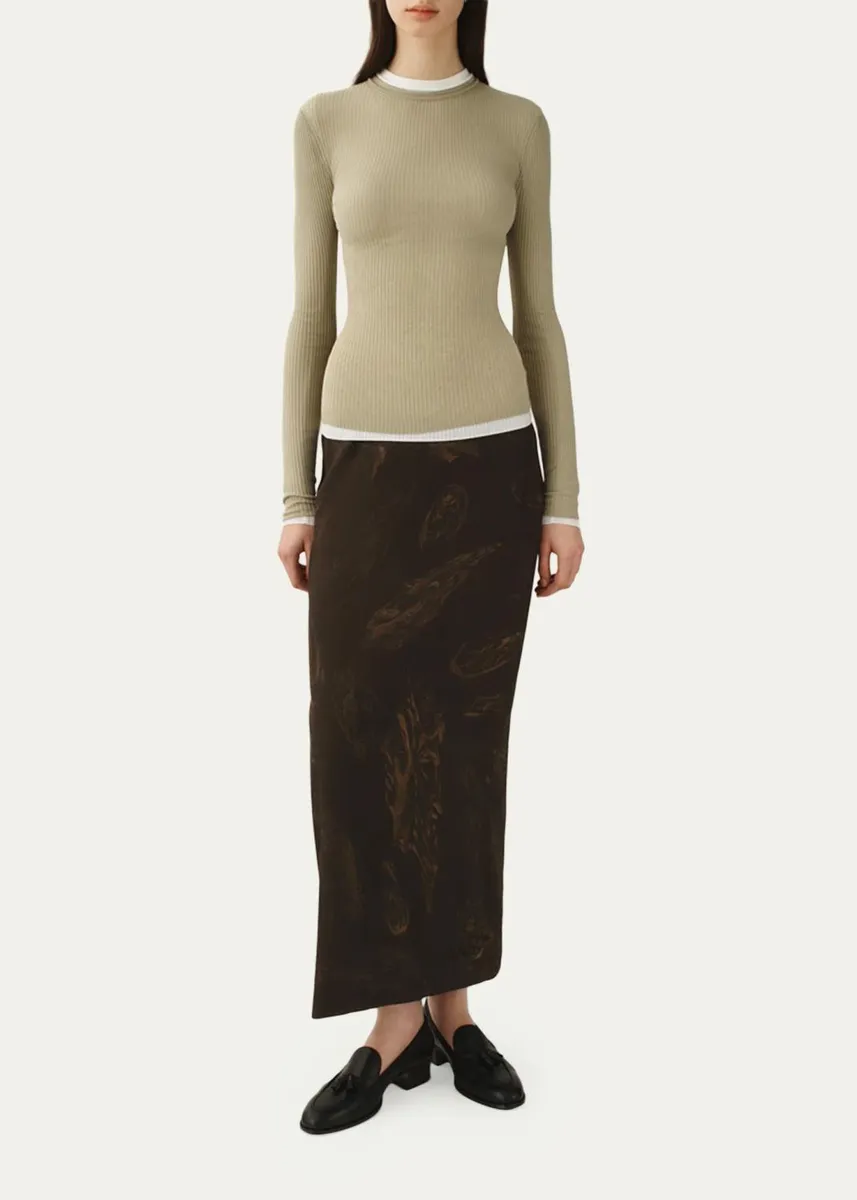 Attersee The Still Sheer Fine Merino Wool Rib Crewneck Sweater | Thumbnail 2 Attersee The Still Sheer Fine Merino Wool Rib Crewneck Sweater | Thumbnail 2