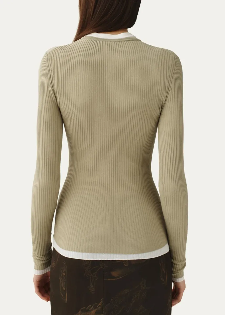 Attersee The Still Sheer Fine Merino Wool Rib Crewneck Sweater | Thumbnail 3 Attersee The Still Sheer Fine Merino Wool Rib Crewneck Sweater | Thumbnail 3