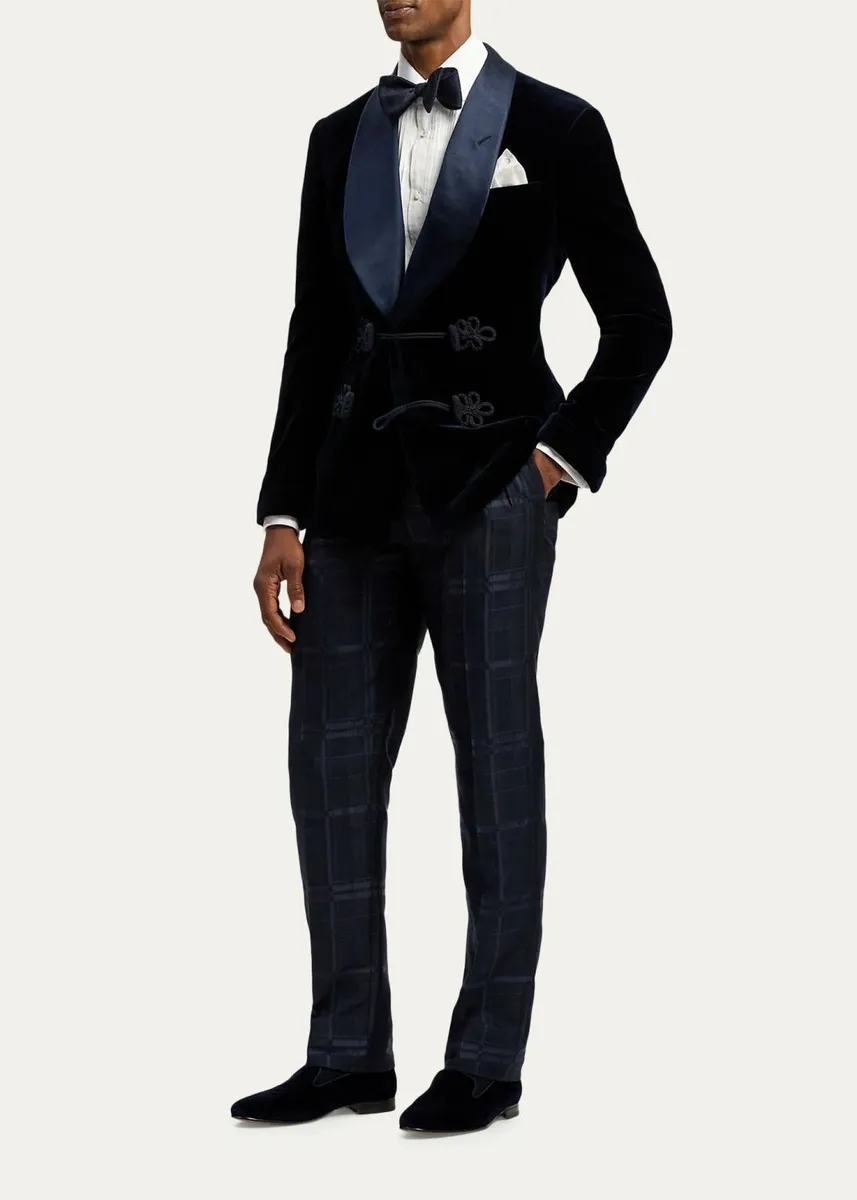 Ralph Lauren Purple Label Men's Gregory Hand-Tailored Plaid Suit Trousers | Thumbnail 2