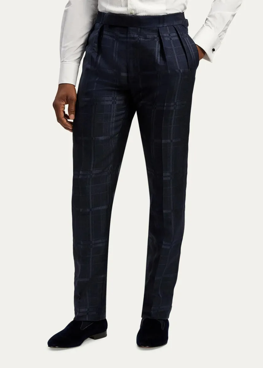 Ralph Lauren Purple Label Men's Gregory Hand-Tailored Plaid Suit Trousers | Thumbnail 4