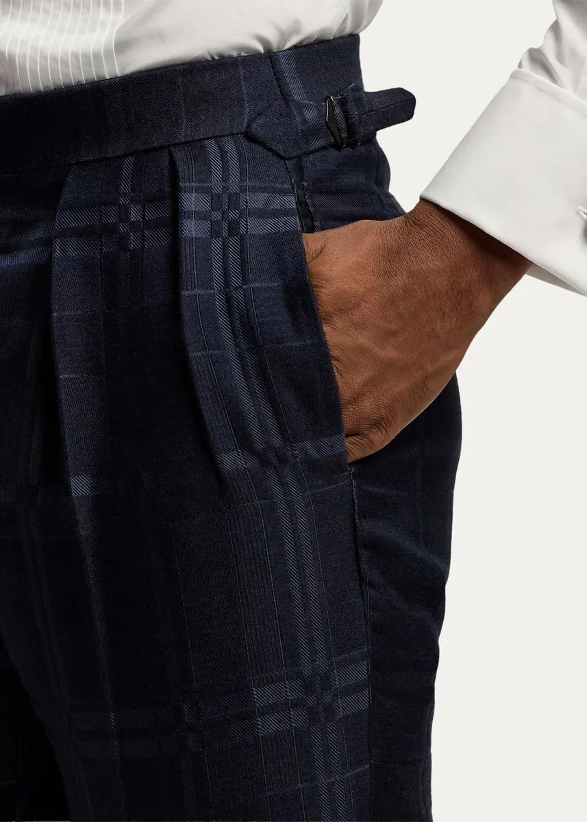 Ralph Lauren Purple Label Men's Gregory Hand-Tailored Plaid Suit Trousers | Thumbnail 5