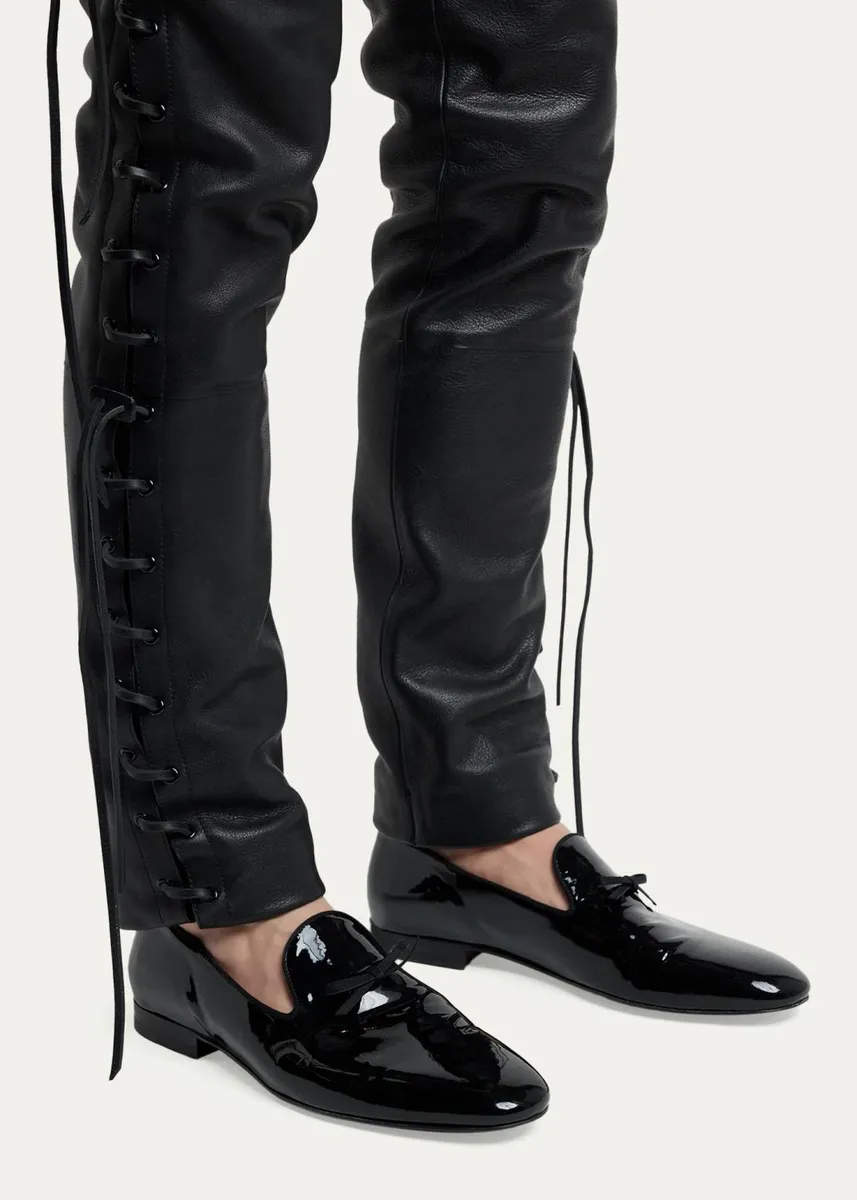 Tom Ford Men's Scott Patent Leather Bow Loafers | Thumbnail 2 Tom Ford Men's Scott Patent Leather Bow Loafers | Thumbnail 2